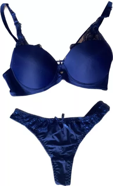 Ensemble Lingerie Soutien Gorge et culotte BLEU 90 B