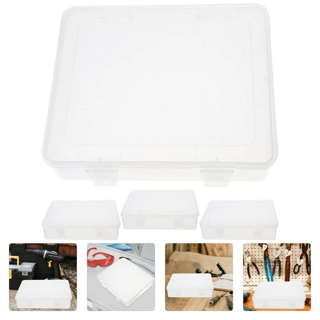 4 piezas caja de almacenamiento de perlas transparentes cajas de tornillos hágalo usted mismo joyería funda de almacenamiento
