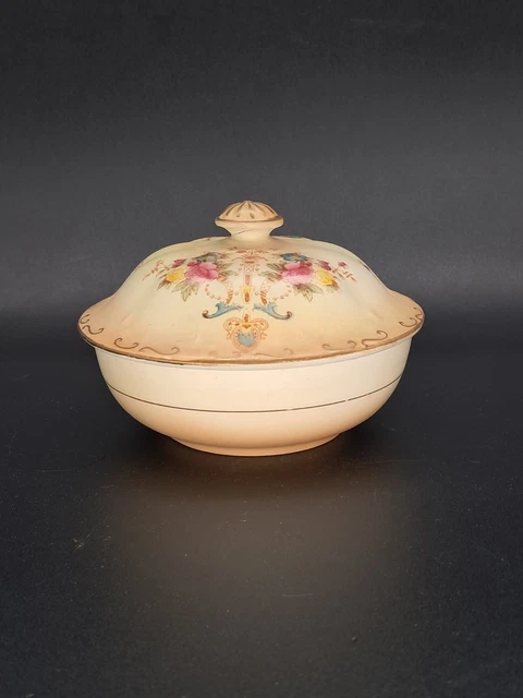 VINTAGE 1920'S CROWN Devon Etna Pattern Bon Bon Lidded Dish Stoke on ...