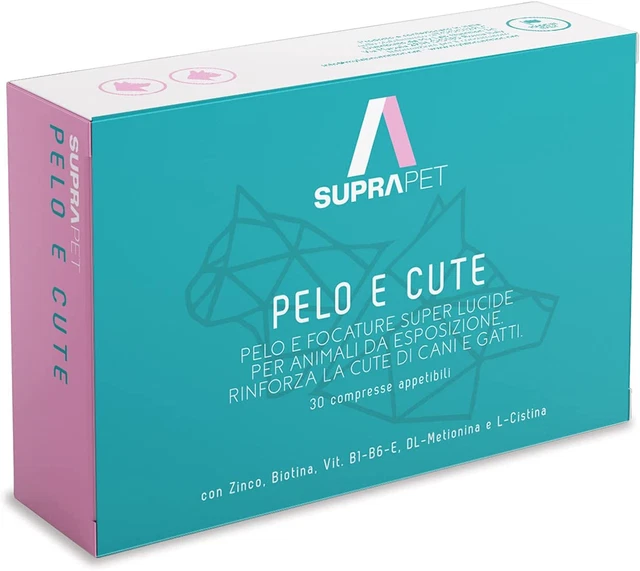 Pelo E Cute per Cane E Gatto 30 Compresse a Base Di Biotina, Zinco, Vitamine B,