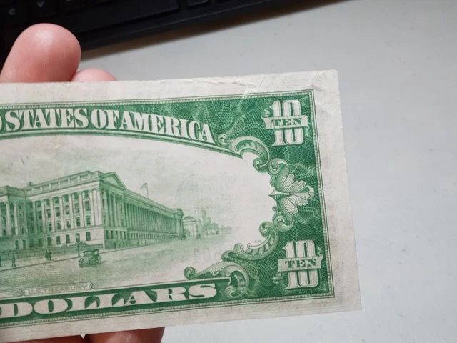 Nice 1934 $10 Ten Dollar Silver Certificate Note Blue Seal, A76 9
