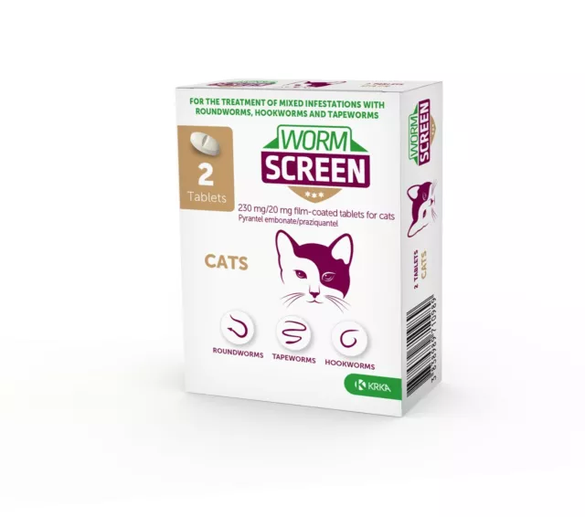 WORM SCREEN Cat: Worming Tablets for Cats & Kittens over 6 weeks old.