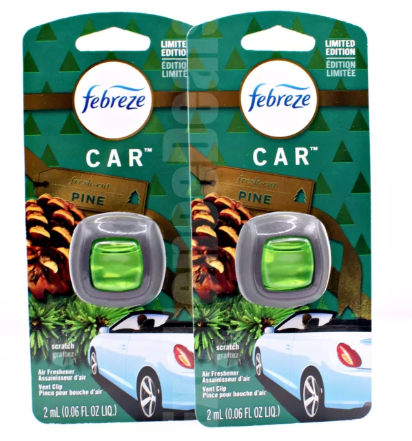 2 COUNT FEBREZE Car Vent Air Freshener FRESHCUT PINE BUY MORE