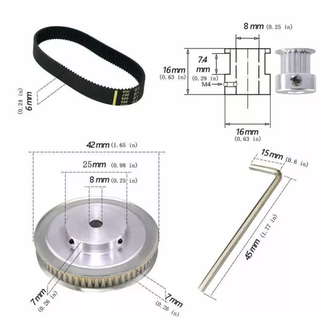 GT2 Timing Belt Pulley 60Teeth/20Teeth 5mm Reduction 1:3 Belt Width 6mm/for 3D P