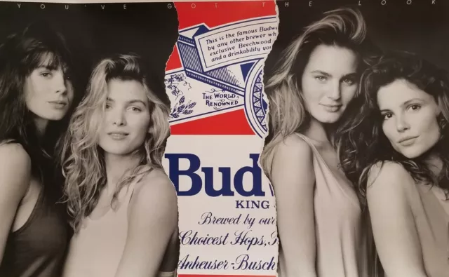 1989 Budweiser Poster “ You've Got The Look” Supermodels (18” X 30” Poster)