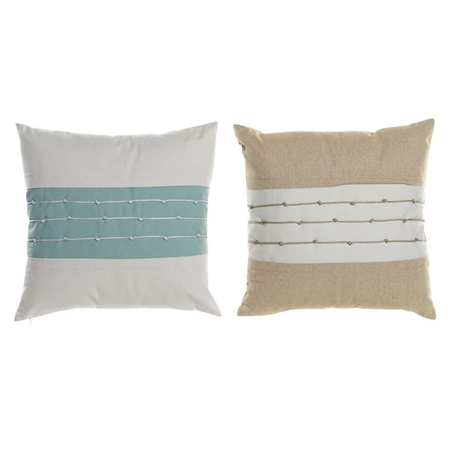 Coussin DKD Home Decor Vert Beige Polyester Marron Clair (2 pcs) (45 x 10 x 45 c