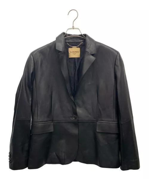 LOEWE Men's Leather Jacket Black Spain Size:48/2002