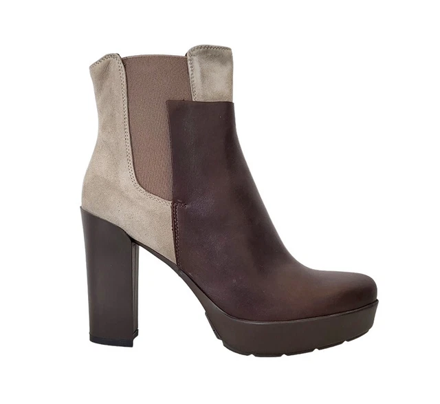 Chaussures Stivaletti Bottes Femme Atelier Cuir en Daim Marron Pointure 39 Talon