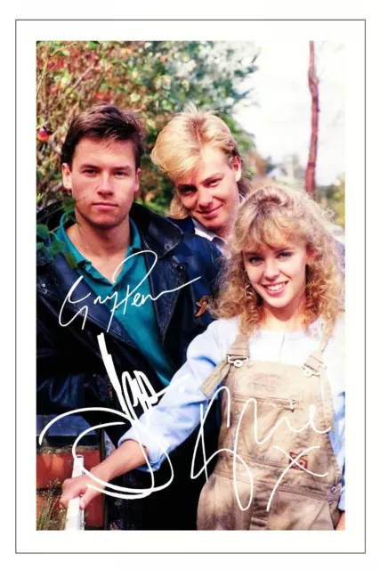 Guy Pierce Jason Donovan& Kylie Minogue Signed 6x4 PHOTO Gift Print NEIGHBOURS