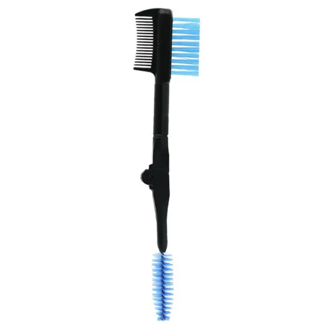 Double-ended Eyebrow Brush Eyelash Brush Comb and Round Comb Teeth (Blue) 3