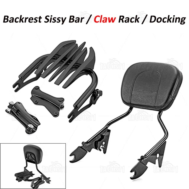 Quick Release Docking Hardware Kit For Harley Dyna Sissy Bar & Luggage Rack - 4 Point Mount