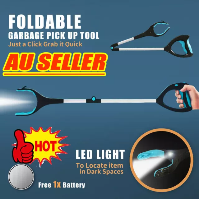 Foldable Pick Up Tool Easy Reach Grab Grabber Stick Extend Reacher ZO