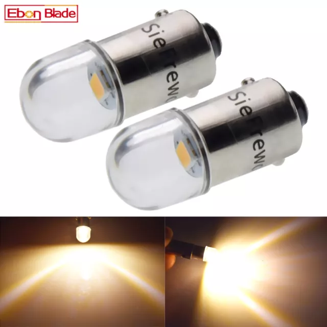 2 X BAX9S H6W 150° 2835 SMD Wam White LED Car Interior Dome Light Bulb Lamp 12V
