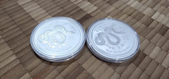 2013 2oz Silver Lunar Year Of The Snake X2