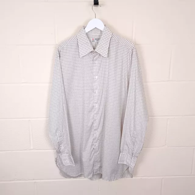 TURNBULL & ASSER Bespoke Shirt Mens 19" Approx 3XL Check Cotton Twill England