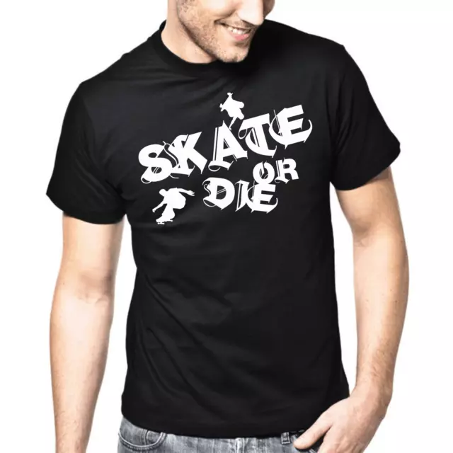 Patins Ou La Skater Patinage Rue Urbain Retro Rétro Old-School Dicton T-Shirt