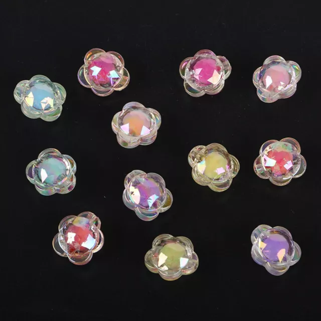 25 Colores Transparentes Mezclados Caramelo Lindos Burbuja Acrílico Flor Cuentas Gruesas 18X17mm