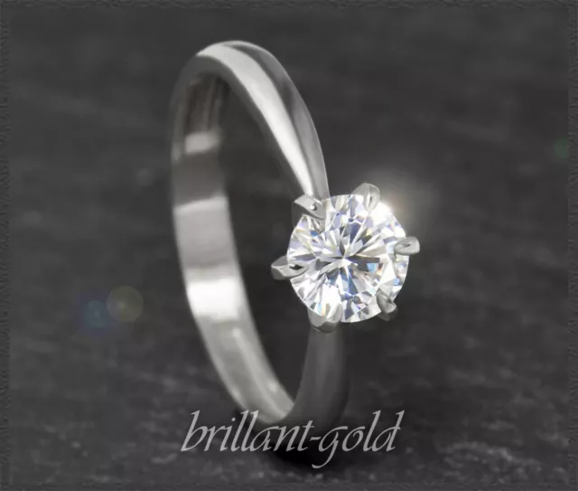 Solitär Brillant Ring aus 585 Weißgold; 1,02ct Diamant, Si1-2; Verlobungsring