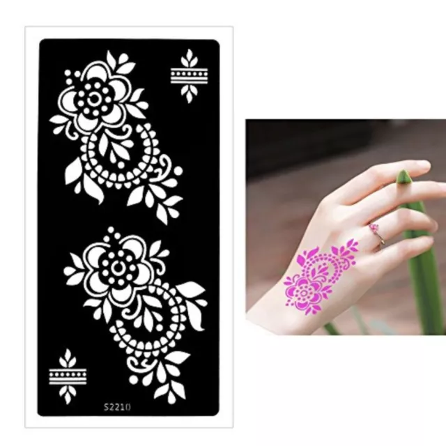 Henna Tattoo Schablone Airbrush Stencil Blumen Kina Dövme