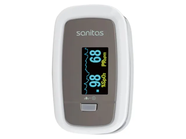 SANITAS Pulsoximeter SPO25 Messgerät Pulsmessgerät Fingerpulsoximeter Puls