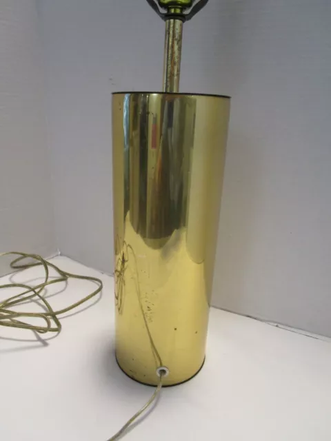 Midcentury Brass Cylinder table Lamp George Kovacs Design 25.50” tall 1970's 3