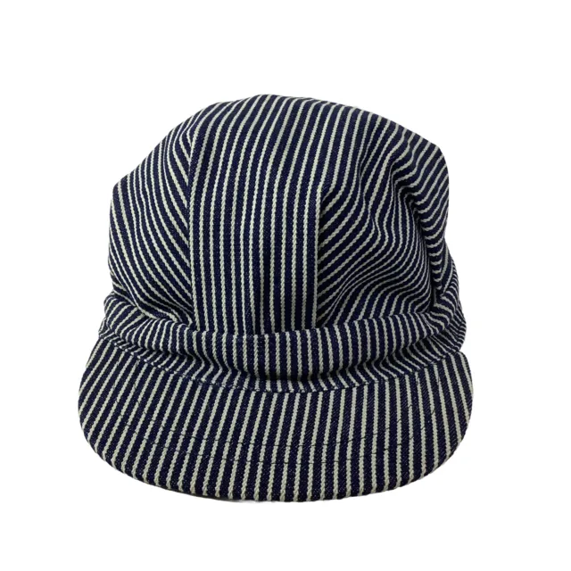 Train Conductor Hat Striped Engineer Cap Blue Hickory Stripe Railroad Military S