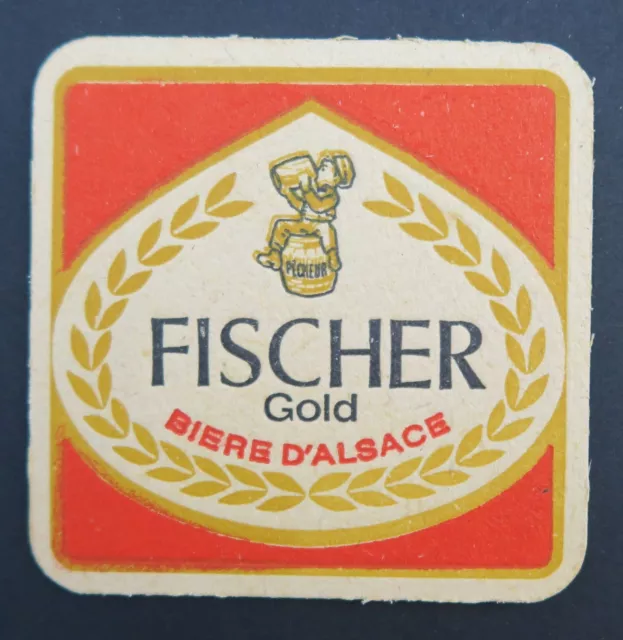 Ancien sous-bock bière FISCHER GOLD concours 4 chopes bier coaster Bierdeckel 8