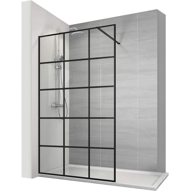 CALANI Paroi de douche Soleo Black 80-120 x 195 walk in verre 8mm noir