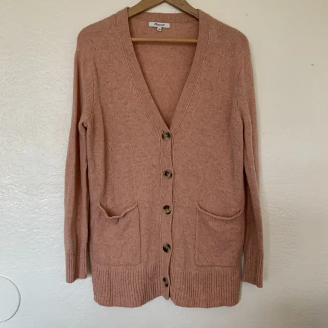 Small Madewell Donegal Mansfield Cardigan Sweater Peach