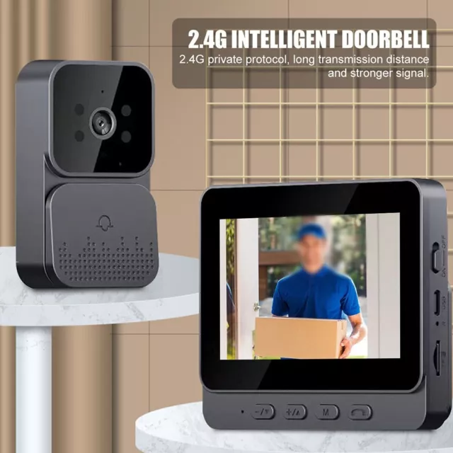 4.3" Wireless Doorbell-Video Door Bell Smart Intercom Ring Security Camera