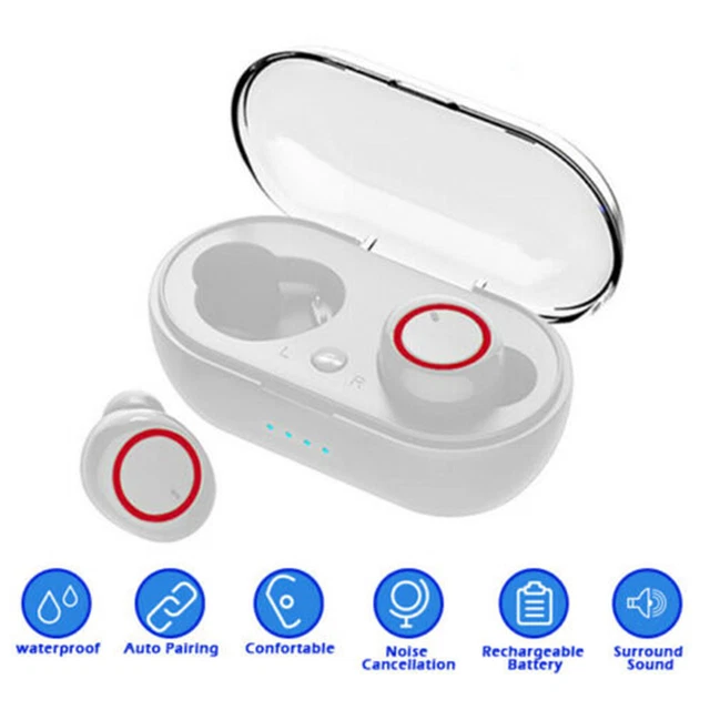 Ecouteurs Sans Fil Bluetooth Oreillettes Intra-auriculaires Dock de charge Blanc - Kit piéton et Casque