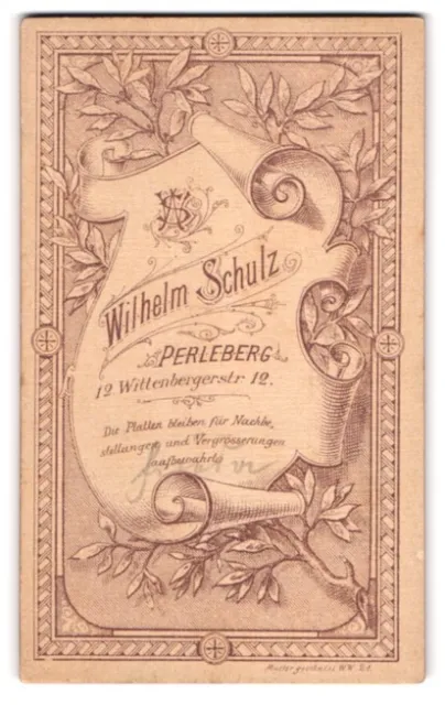 Photography Wilhelm Schulz, Perleberg, Wittenberger-Str. 12, parchment roll as