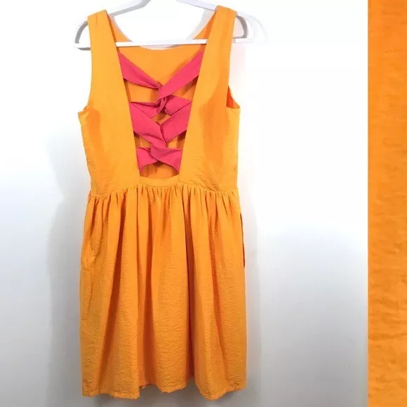 W118 by WALTER BAKER Rylan Dress Open Back Orange Pink NWT Summer Spring