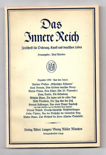 Das Innere Reich.Zeitschrift für Dichtung, Kunst und deutsches Leben 1938