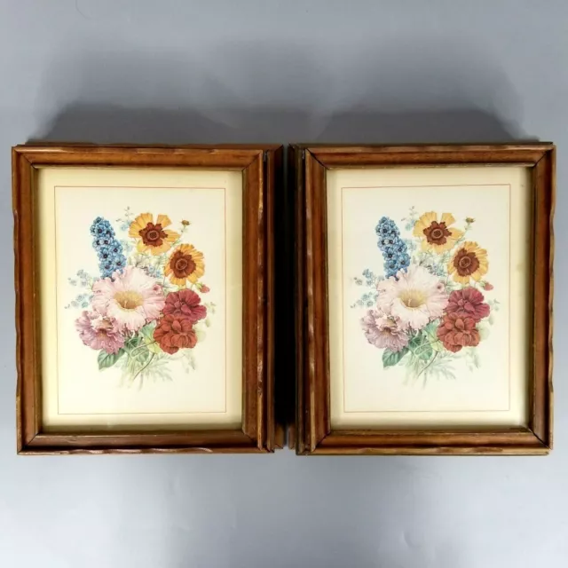 Vintage Wooden Boxes Floral Picture READ Mirrored Jewelry Sewing Trinket Box