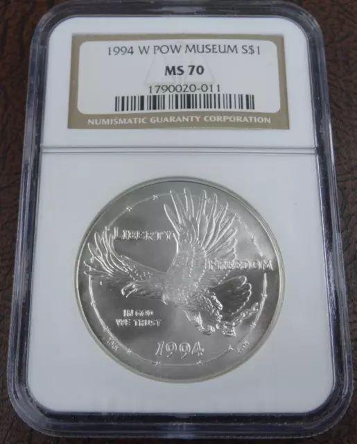 1994-W POW Museum Unc Silver Dollar NGC MS 70 Prisoner of War Commemorative $1