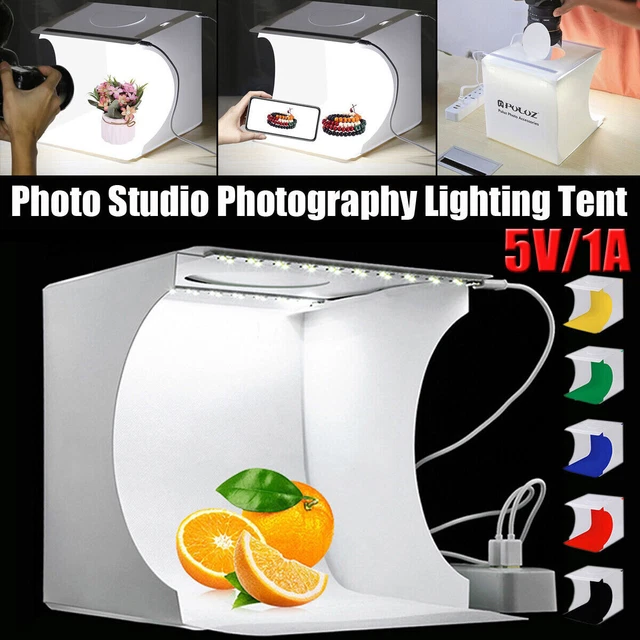 Two LED Light Room Folding Photo Studio Mini Box Photography Lighting Tent Kit