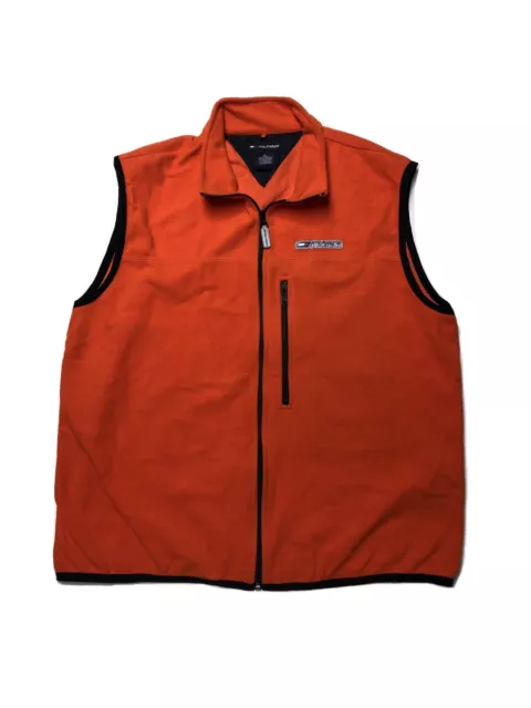 VINTAGE TOMMY HILFIGER Athletics Orange Fleece Vest Men's Jacket Size ...