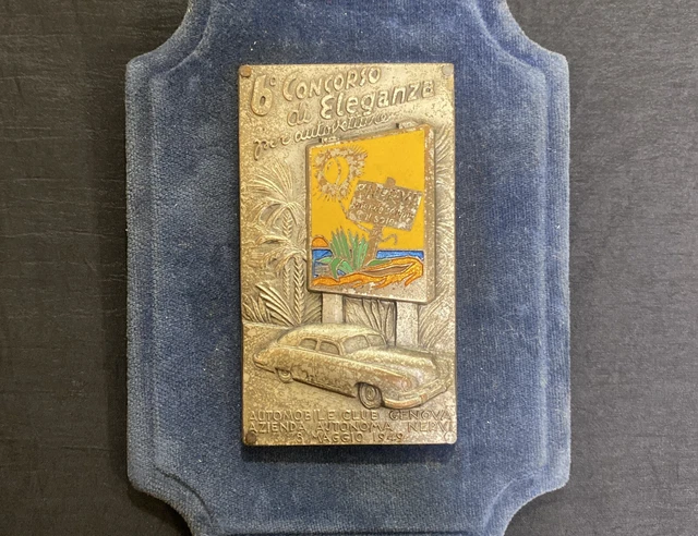 Plaque Auto Genova Automobile Club 1949 - Concours D'élégance De Nervi, Bozzetto