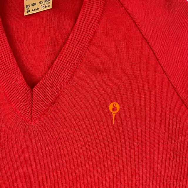 Vintage Sekem Australlian Golf Wool Pullover V-Neck 1970's RARE Size 20 Adults 3