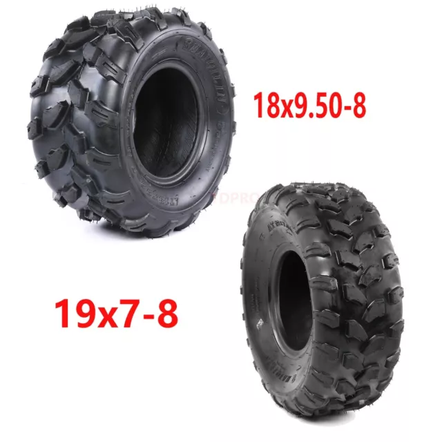 19x7-8 Front Tyre + 18x9.50-8 Rear Tyre Quad Bike ATV Ride on Mower Go Kart