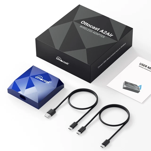 OTTOCAST ADAPTER-A2-AIR WIRELESS Android Auto Adapter For OEM Wired AA ...