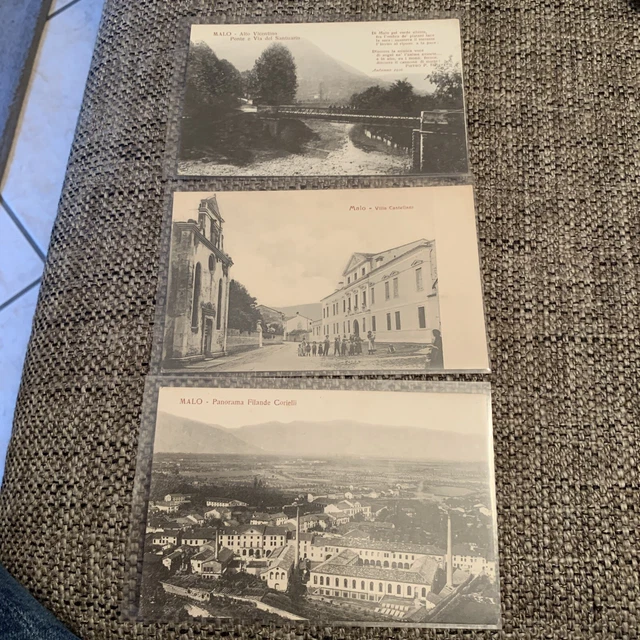 MALO VICENZA  lotto 3 Cartoline Postali primo 900 ANIMAZIONE