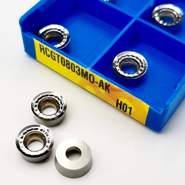 30Pcs RCGT0803MO-AK H01 R4 8mm CNC Carbide Round Turning Inserts For Aluminum