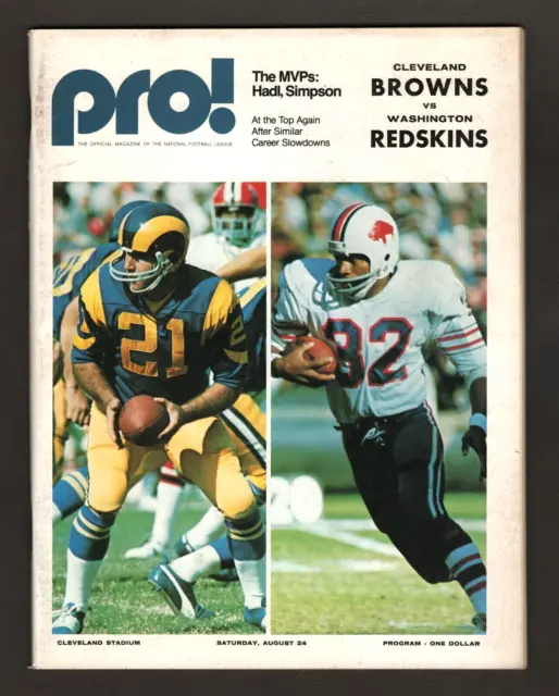 8/24/1974 Cleveland Browns vs Washington Redskins Football Program  A2207