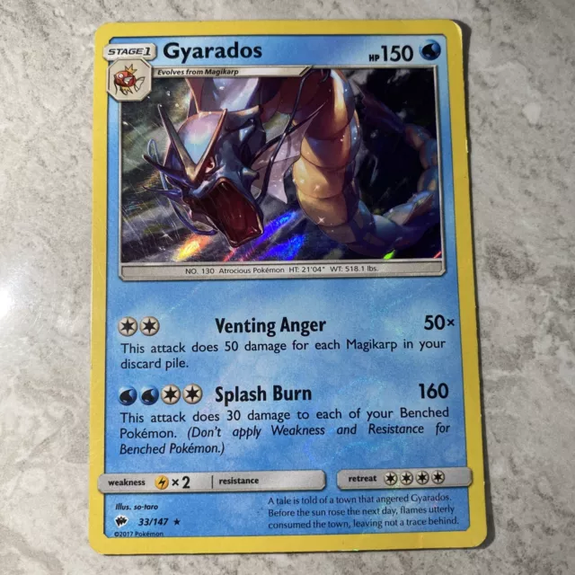 Pokemon TCG - Gyarados - 33/147 - Burning Shadows - Holo - 2017