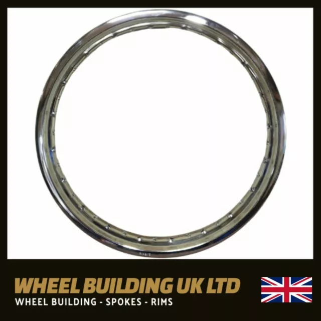 18x2.15 ELITE CHROME wm3 36 hole chrome motorcycle rim wheel front rear