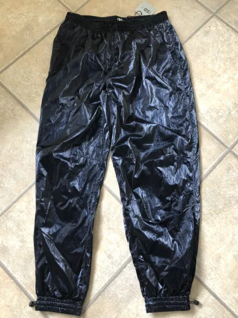 ADIDAS SILKY TRACK sport men shiny silky nylon wet look suit pants black  $110.20 - PicClick