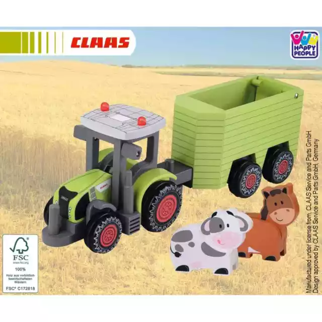 CLAAS Spielzeug-Traktor mit Anhänger Axion 870 + Animal 36 cm
