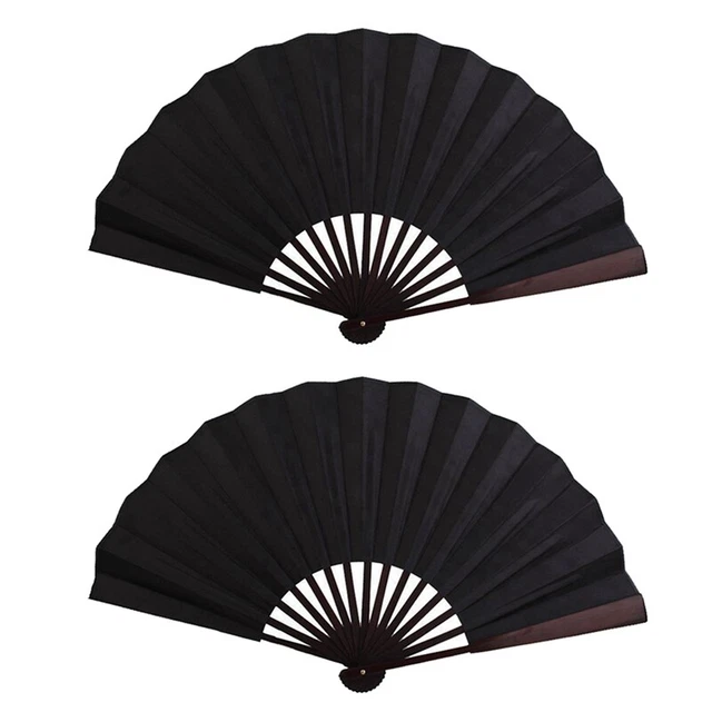 2 x ventilatore pieghevole bianco calligrafia scrittura danza ventilatore uomo 33 cm T5L5